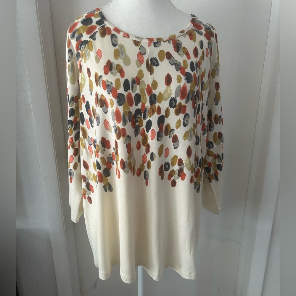 NWT multiples Fall Multicolor Polka Dot Top